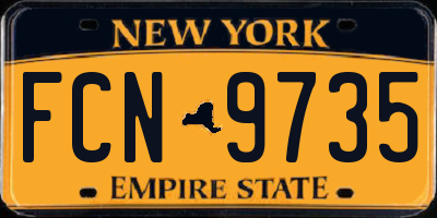 NY license plate FCN9735