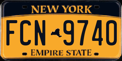 NY license plate FCN9740