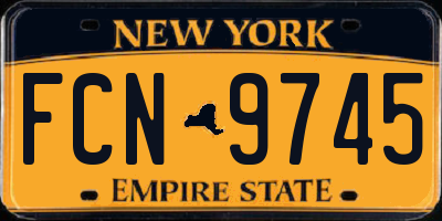 NY license plate FCN9745
