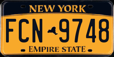 NY license plate FCN9748