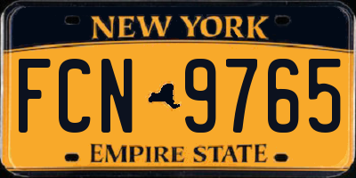 NY license plate FCN9765