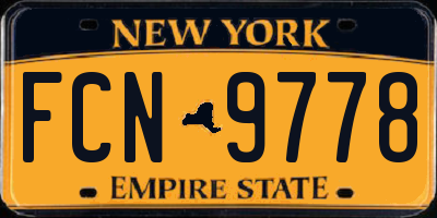 NY license plate FCN9778