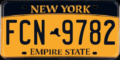 NY license plate FCN9782