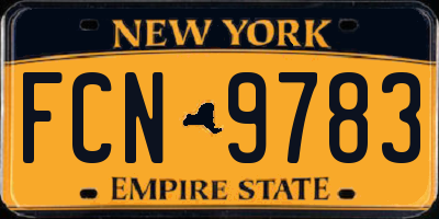 NY license plate FCN9783
