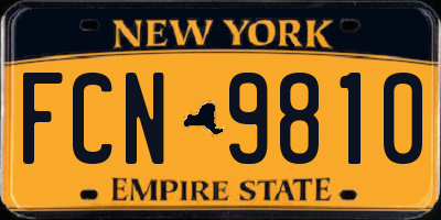 NY license plate FCN9810