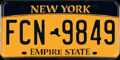 NY license plate FCN9849