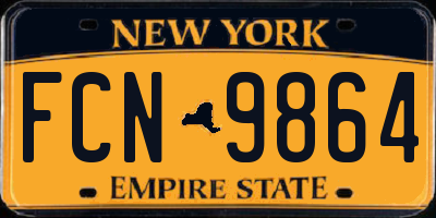 NY license plate FCN9864