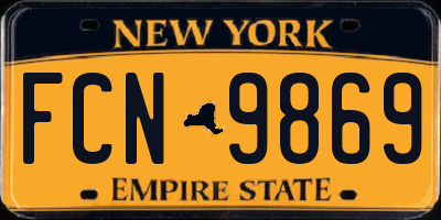NY license plate FCN9869