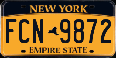 NY license plate FCN9872