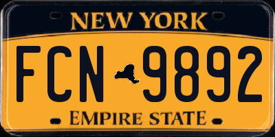NY license plate FCN9892