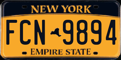 NY license plate FCN9894