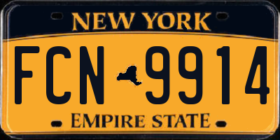 NY license plate FCN9914