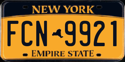 NY license plate FCN9921