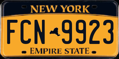 NY license plate FCN9923