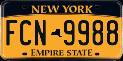 NY license plate FCN9988