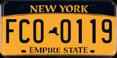 NY license plate FCO0119