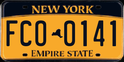 NY license plate FCO0141