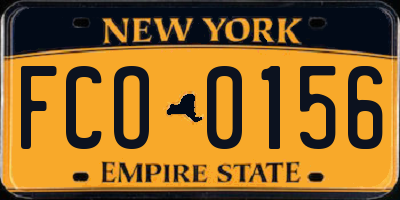 NY license plate FCO0156