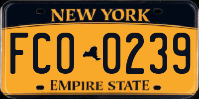 NY license plate FCO0239