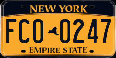 NY license plate FCO0247