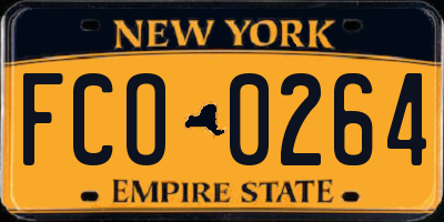 NY license plate FCO0264