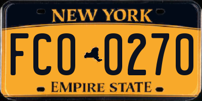 NY license plate FCO0270