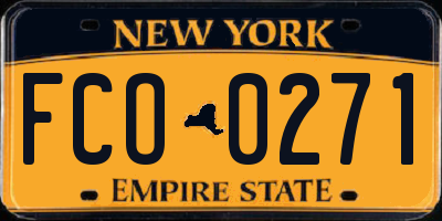 NY license plate FCO0271
