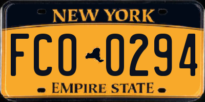 NY license plate FCO0294