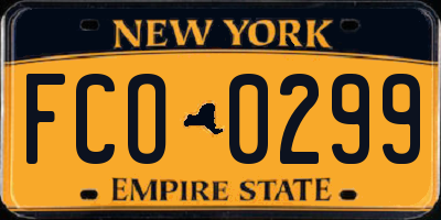 NY license plate FCO0299
