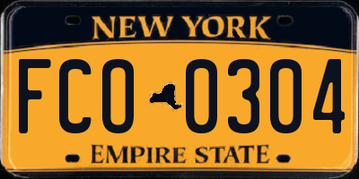 NY license plate FCO0304