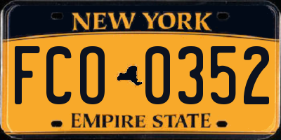 NY license plate FCO0352
