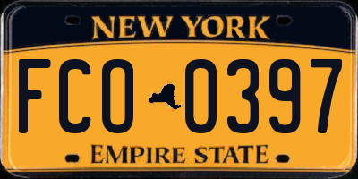 NY license plate FCO0397