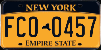 NY license plate FCO0457