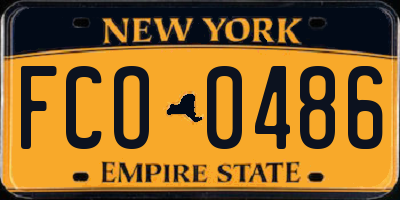 NY license plate FCO0486