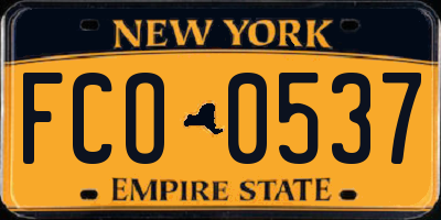 NY license plate FCO0537