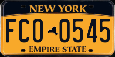 NY license plate FCO0545