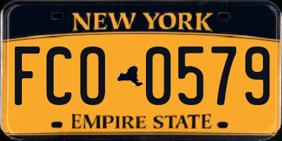 NY license plate FCO0579