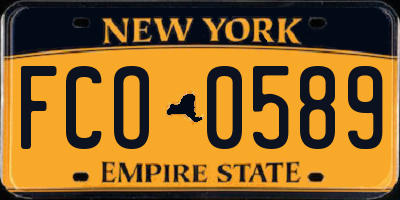 NY license plate FCO0589