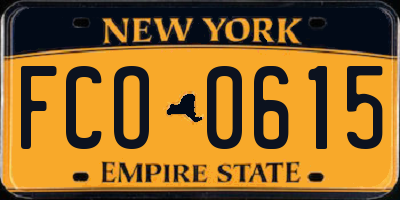 NY license plate FCO0615
