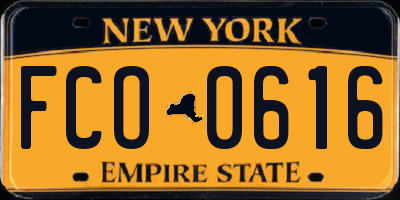 NY license plate FCO0616