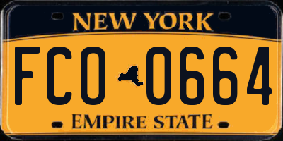 NY license plate FCO0664