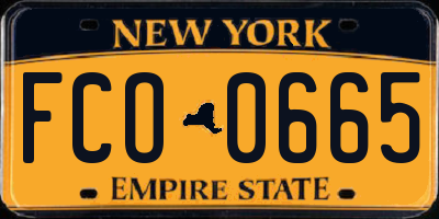 NY license plate FCO0665