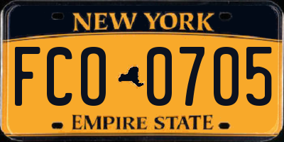 NY license plate FCO0705