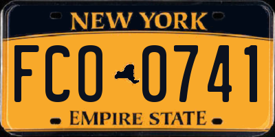 NY license plate FCO0741