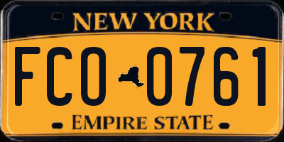 NY license plate FCO0761