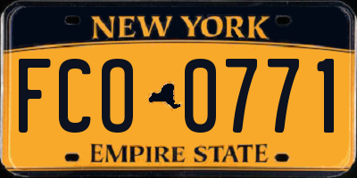 NY license plate FCO0771