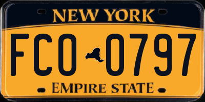 NY license plate FCO0797