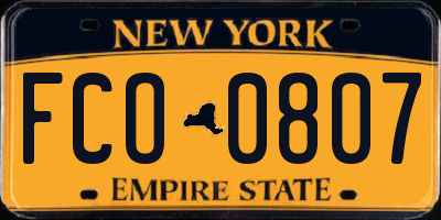 NY license plate FCO0807