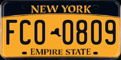 NY license plate FCO0809
