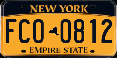 NY license plate FCO0812